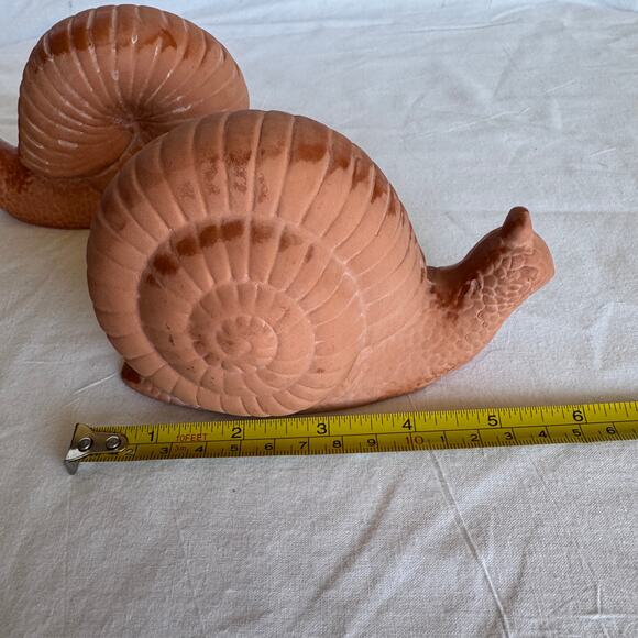 Vintage Terra Cotta Snails Home Decor 6 inch x 3 inch - Picture 6 of 7